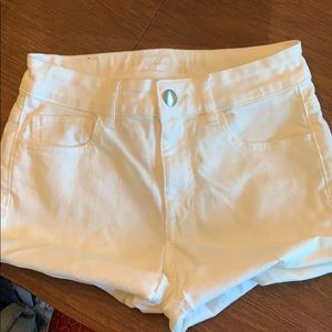 White denim shorts from American Eagle.